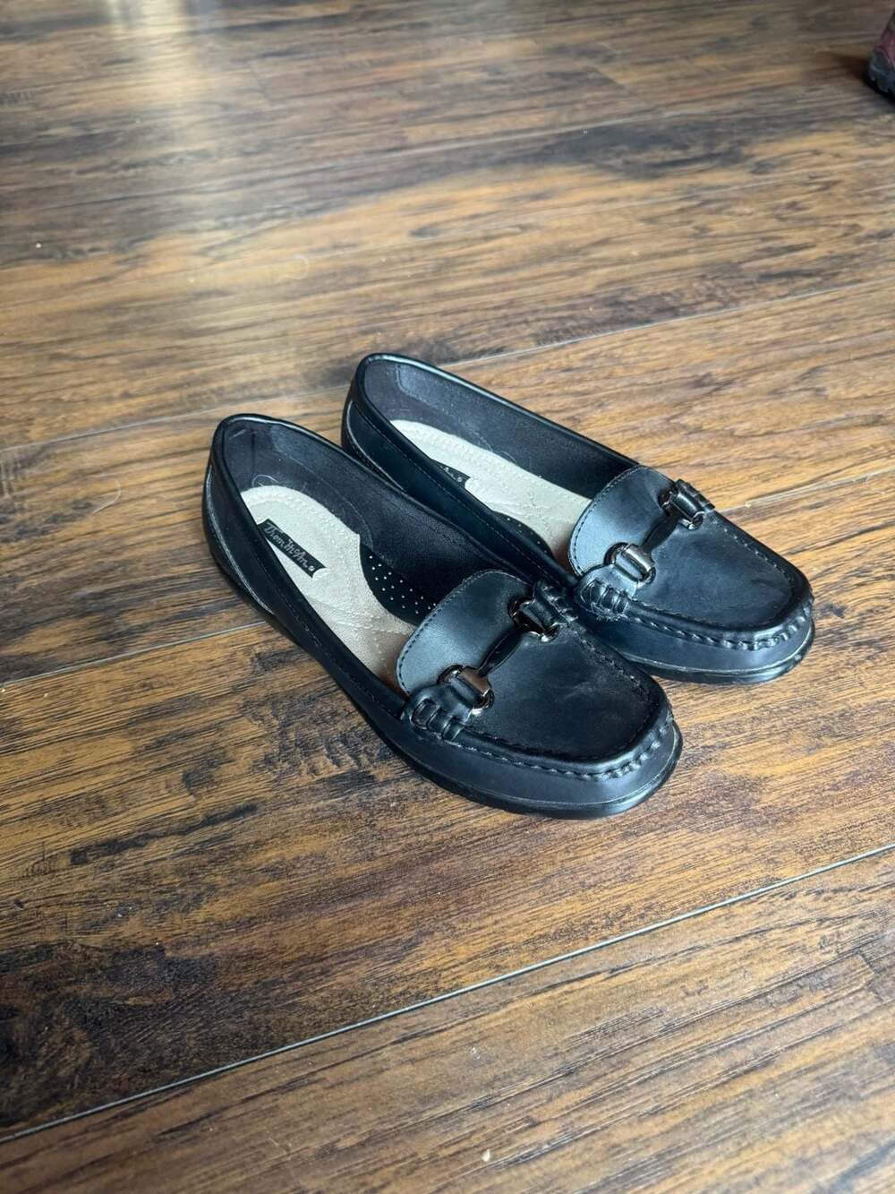Thom McAn Gavyn Black Leather Bit Loafers Size 7.5W